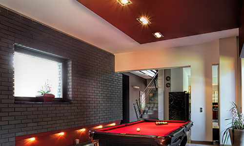 Game room designs should include direct and indirect lighting
